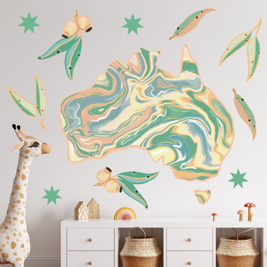 Marble Coastal Blue Australia Wall Decals - Mae She Reign - Creative Studio