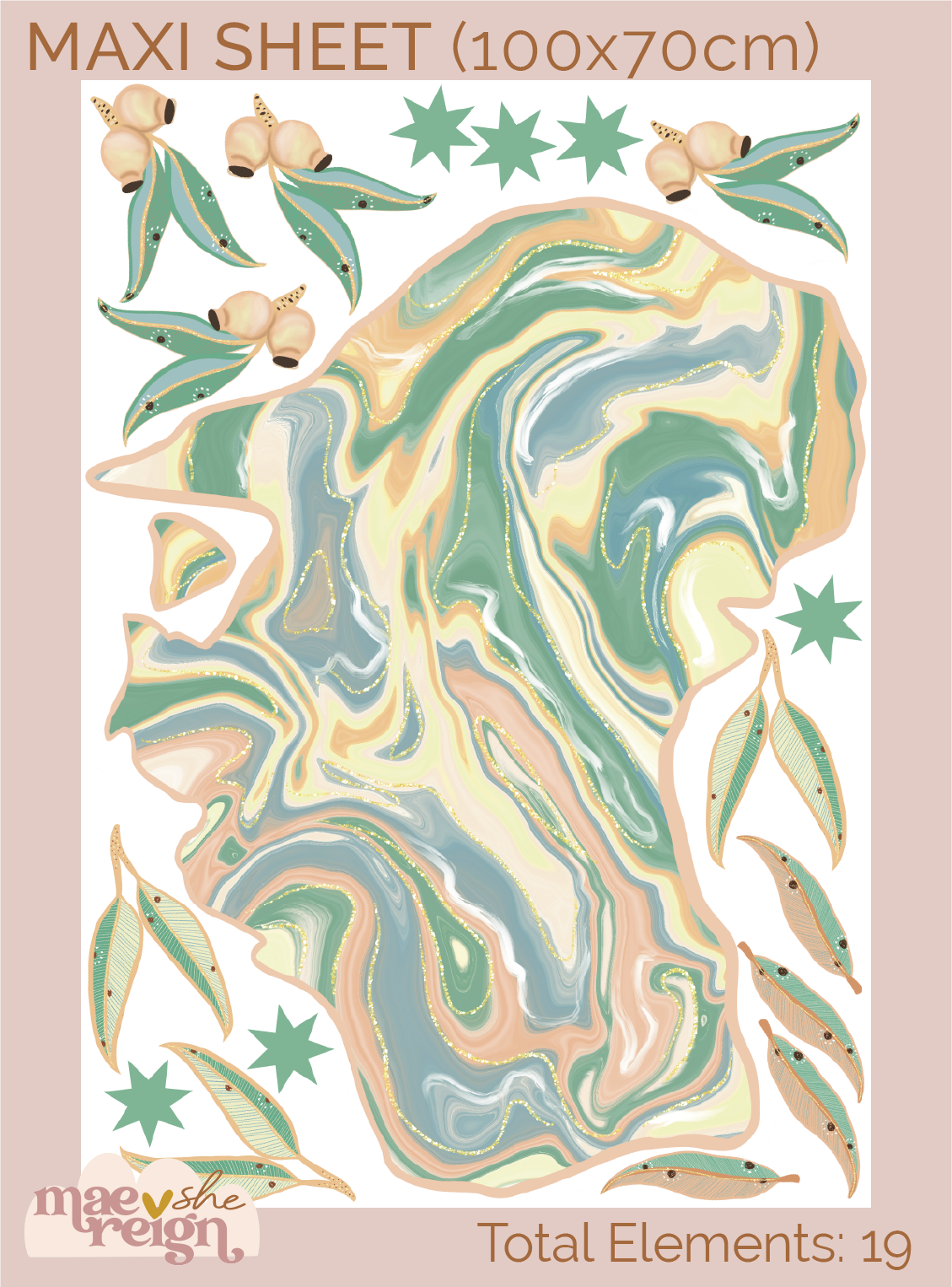 Marble Coastal Blue Australia Wall Decals - Mae She Reign - Creative Studio