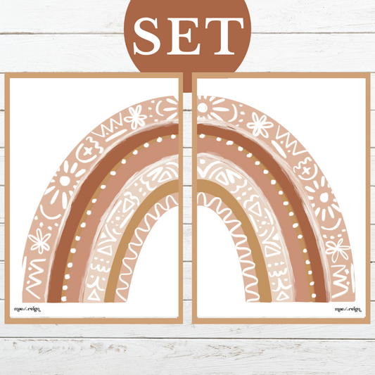 Terracotta Rainbow SET (Pair) Artwork - Mae She Reign - Creative Studio