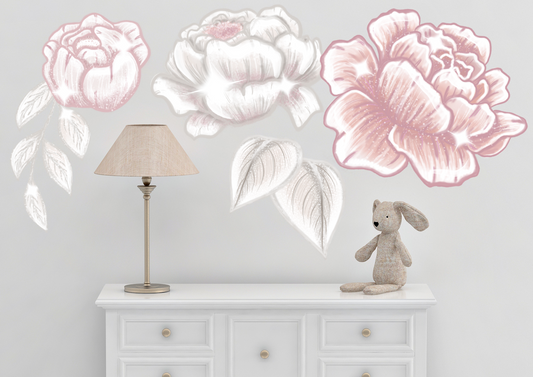 Blush Glamour Peonies Wall Decals - Mae She Reign - Creative Studio