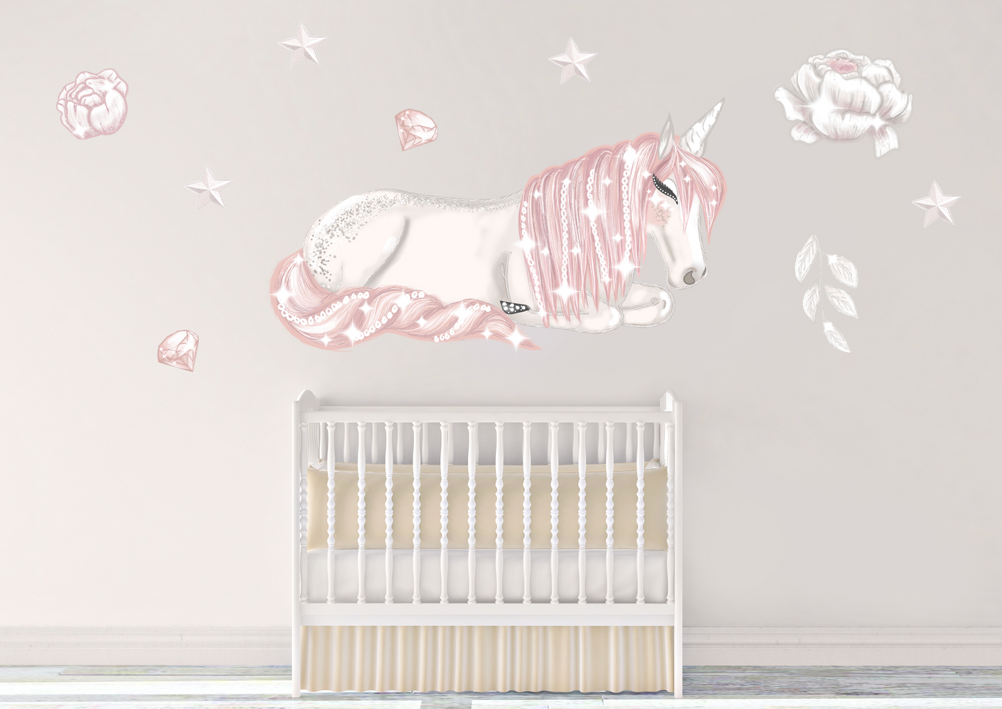 Celeste the Unicorn Lying Down Wall Decals - Mae She Reign - Creative Studio