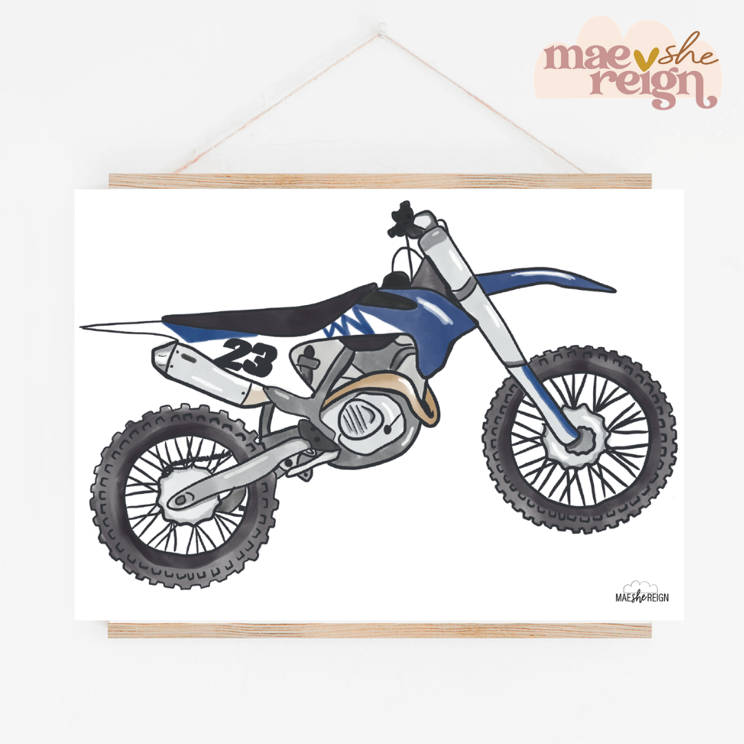Motocross Dirt Bike BLUE - Mae She Reign - Creative Studio