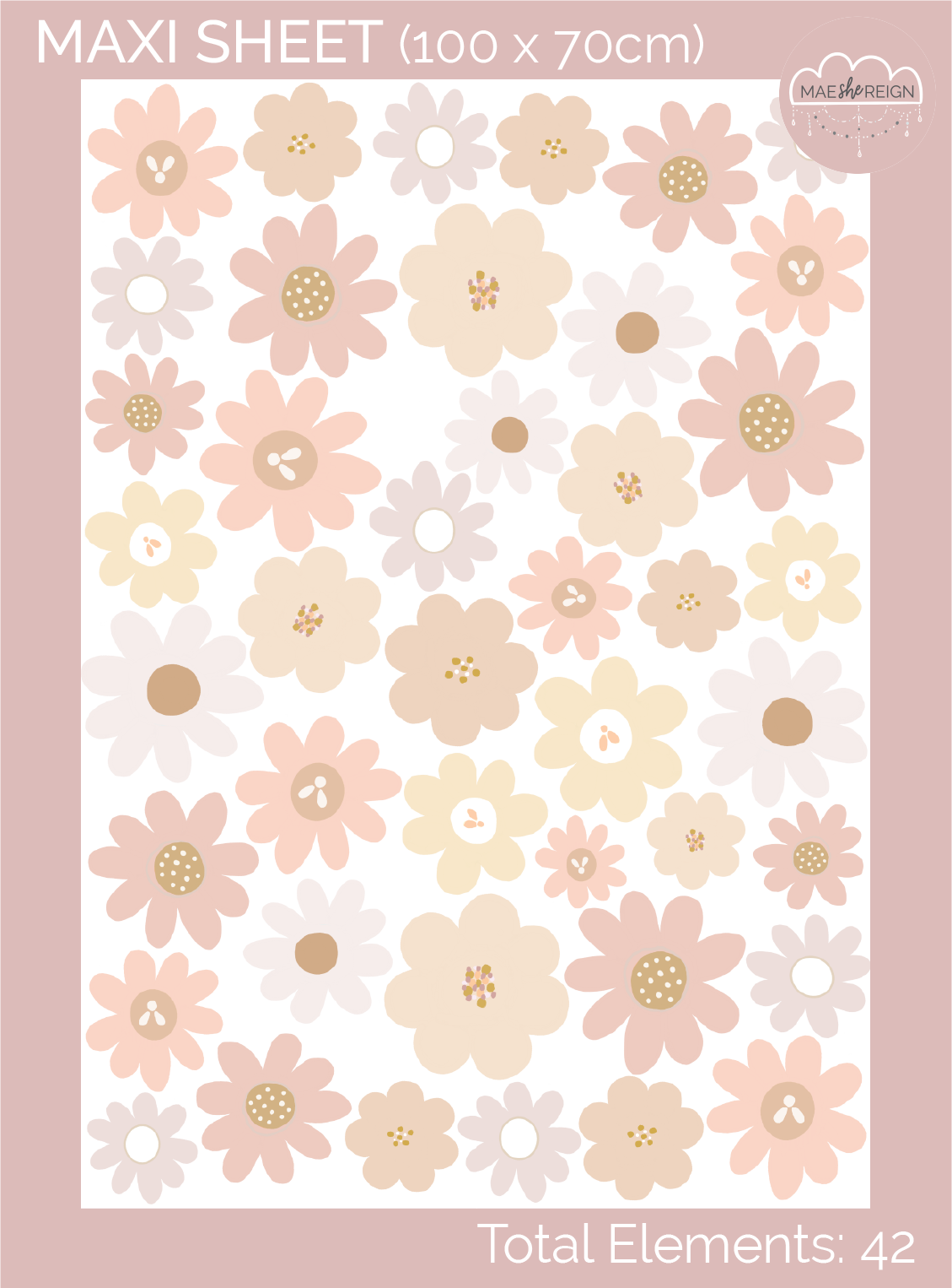 Blush Days With Wildflowers V2.0 Wall Decals - Mae She Reign - Creative Studio