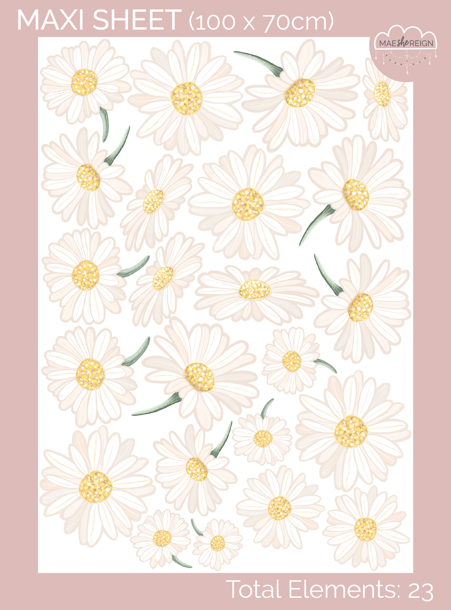 Honey Meadows Daisies Wall Decals - Mae She Reign - Creative Studio