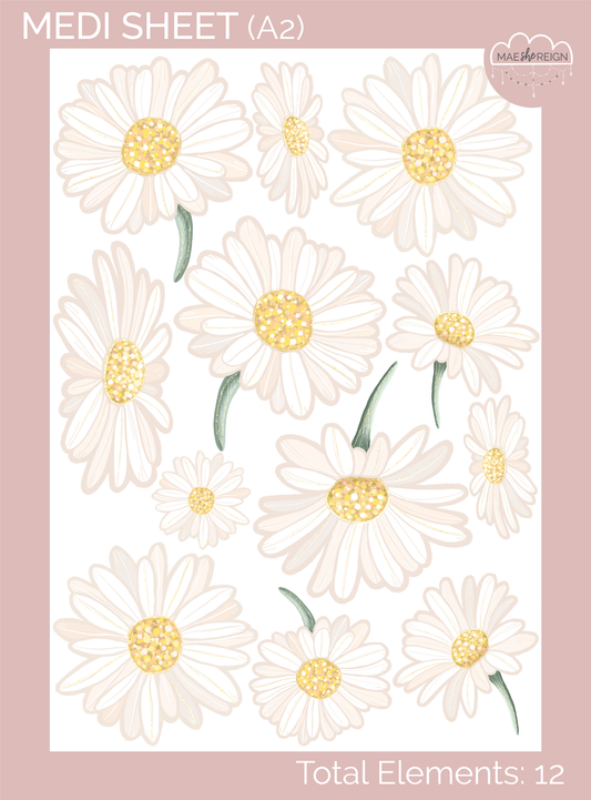 Honey Meadows Daisies Wall Decals - Mae She Reign - Creative Studio