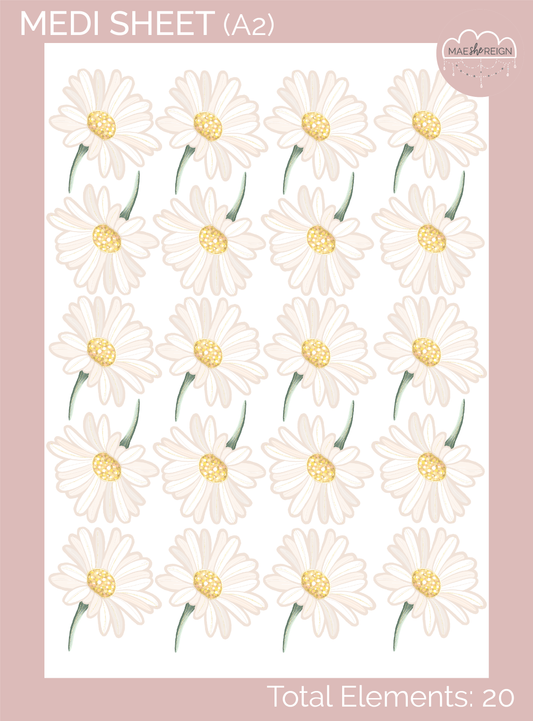 Honey Meadows Repeated Daisy Wall Decals - Mae She Reign - Creative Studio