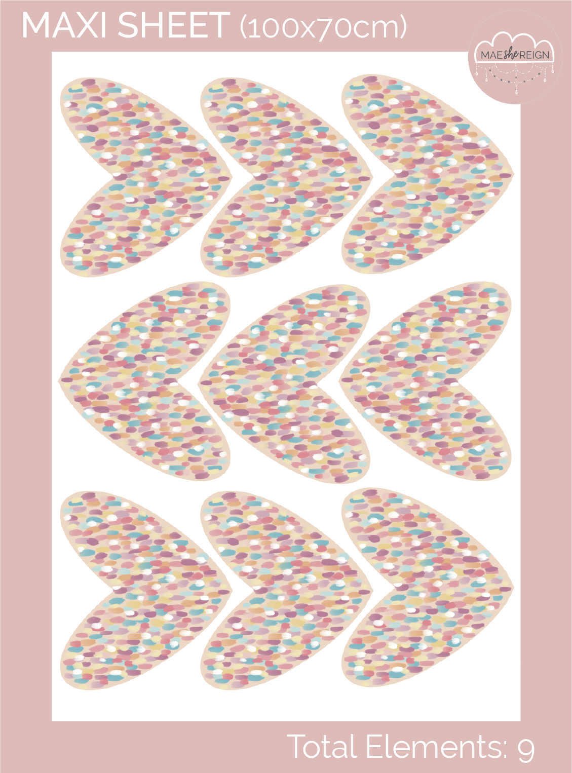 Confetti Hearts Wall Decals - Mae She Reign - Creative Studio