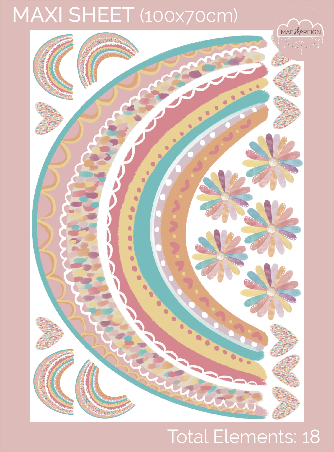 Large Confetti Rainbow Wall Decals - Mae She Reign - Creative Studio