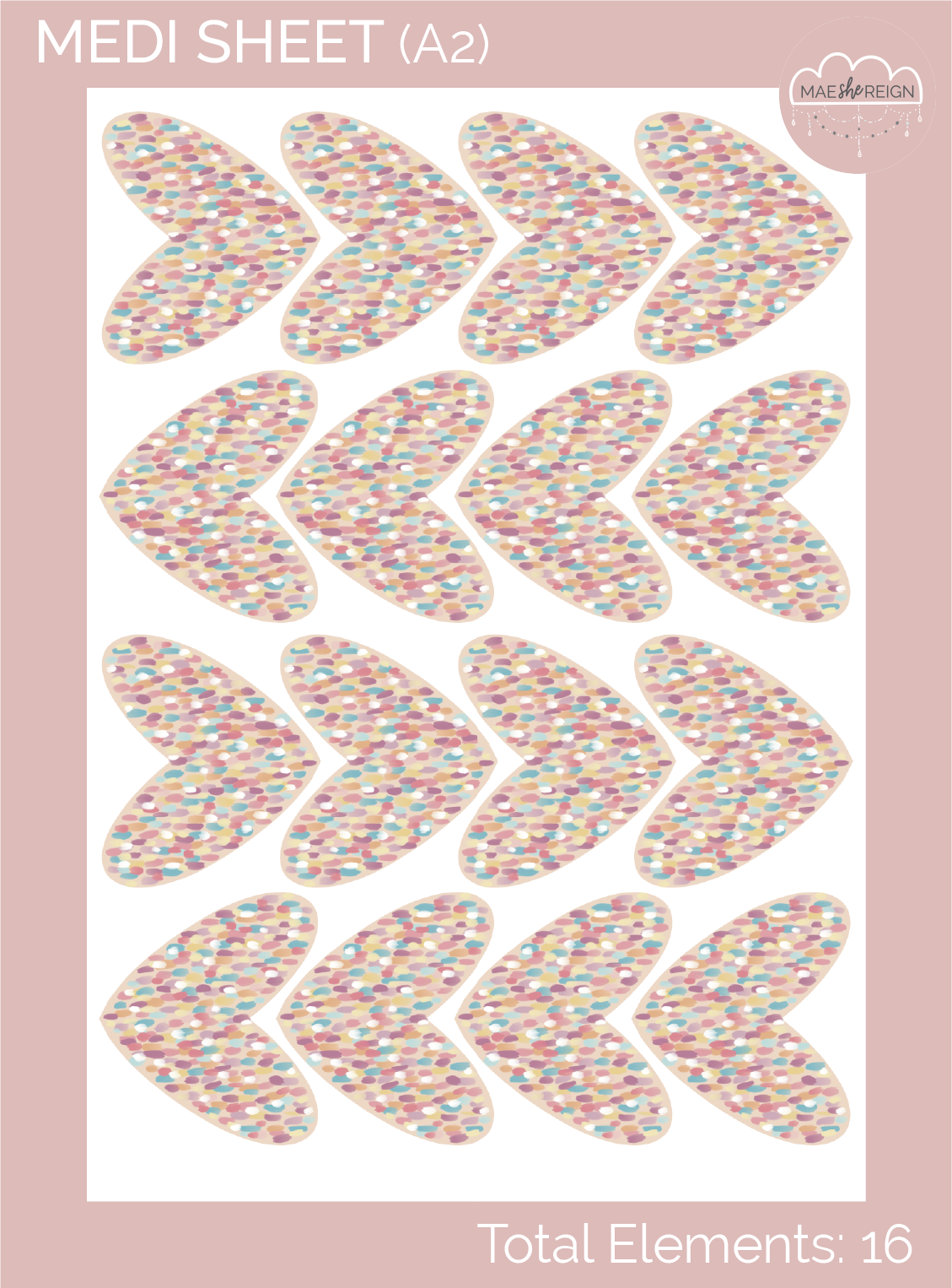 Confetti Hearts Wall Decals - Mae She Reign - Creative Studio