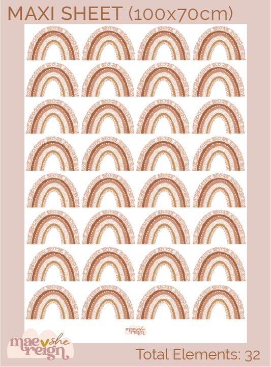 Terracotta Mini Rainbows Wall Decals - Mae She Reign - Creative Studio