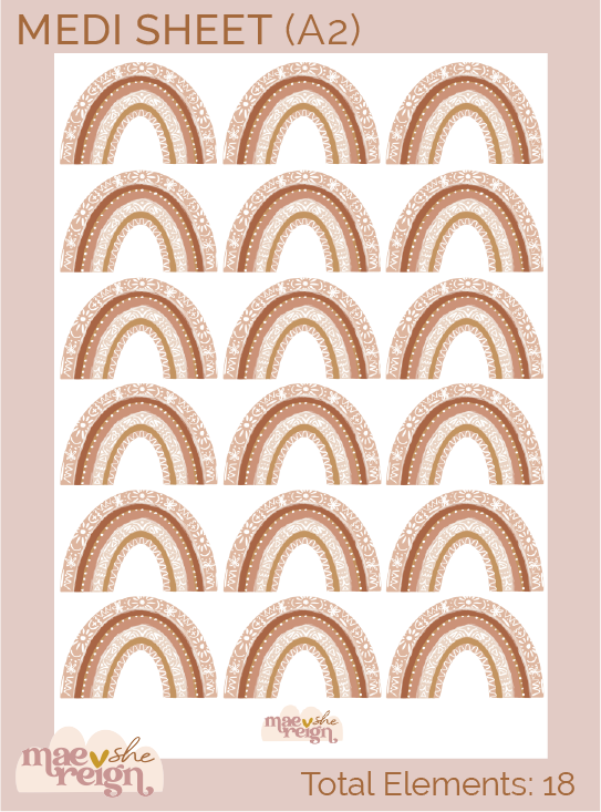 Terracotta Mini Rainbows Wall Decals - Mae She Reign - Creative Studio