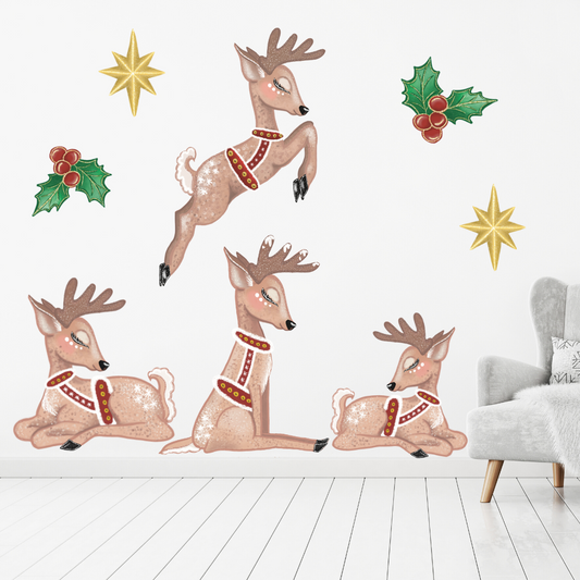 Christmas Reindeers Wall Decal - Mae She Reign - Creative Studio