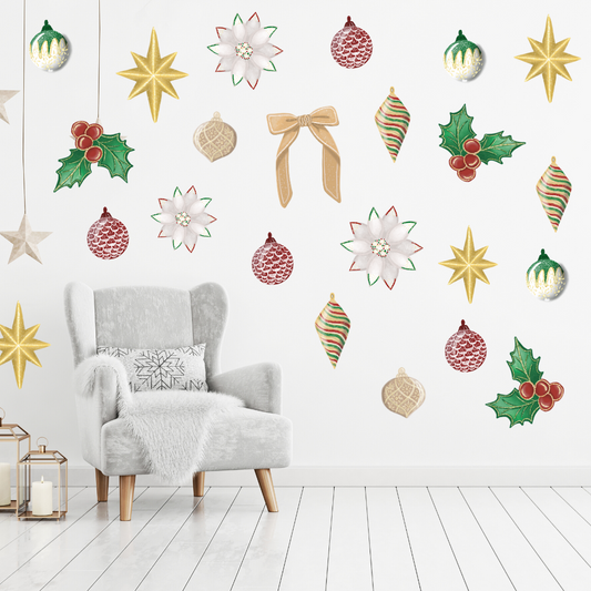 Traditional Christmas Decorations Wall Decals - Mae She Reign - Creative Studio