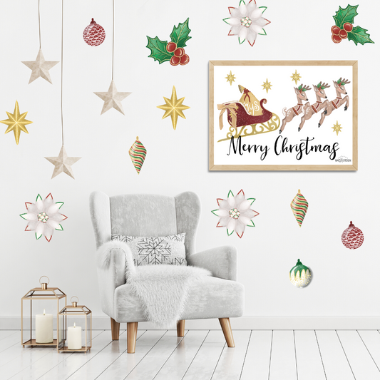 Merry Christmas Sleigh & Reindeer - Mae She Reign - Creative Studio