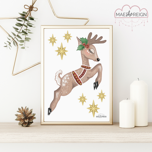 Noel the Christmas Reindeer Flying - Mae She Reign - Creative Studio