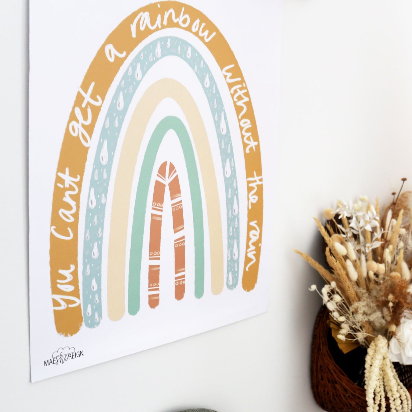 Earthy Rainbow 'you can't get a rainbow without the rain' - Mae She Reign - Creative Studio