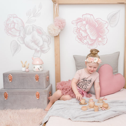 Blush Glamour Peonies Wall Decals - Mae She Reign - Creative Studio