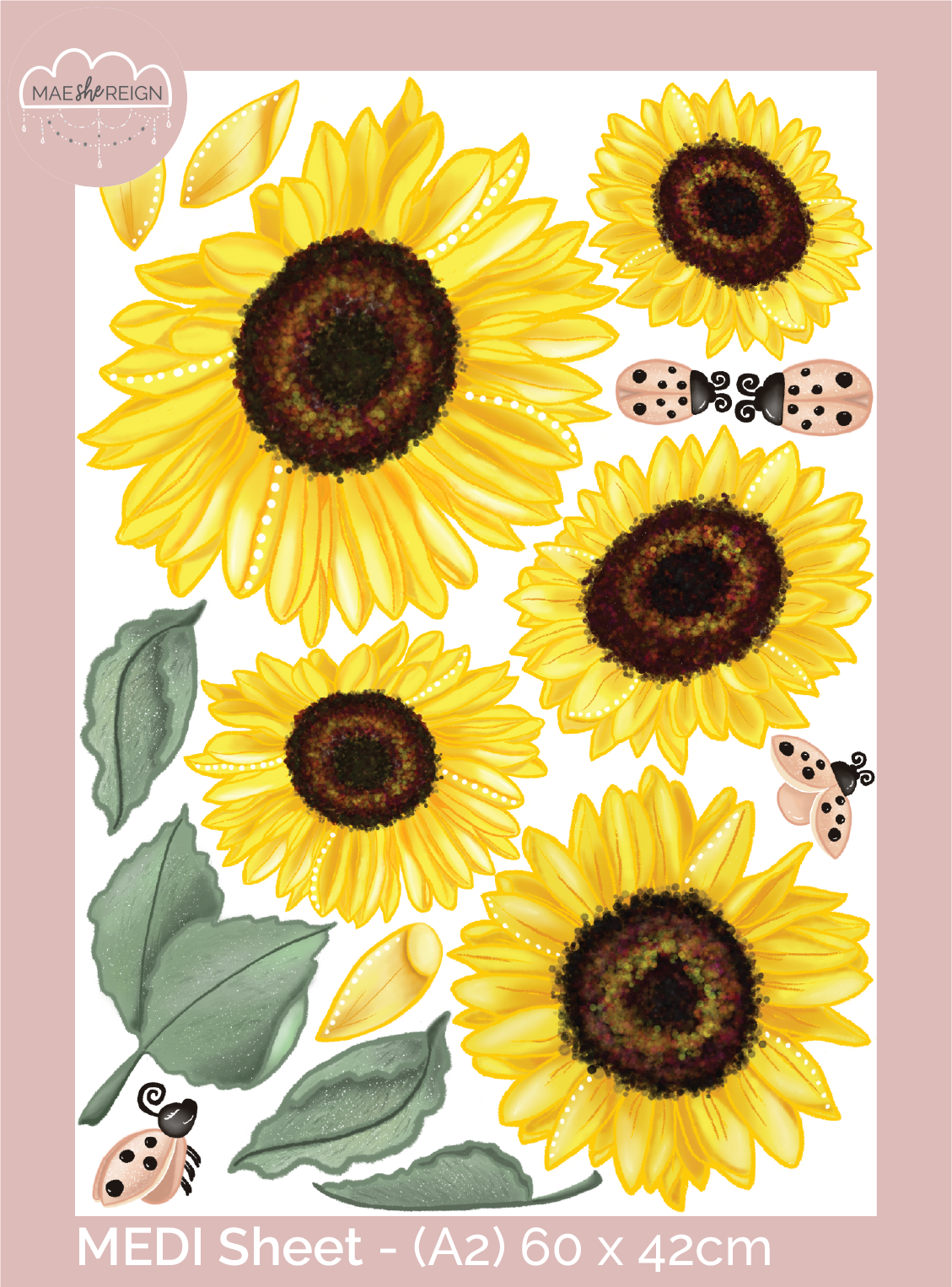 Vibe Sunflowers Wall Decals - Mae She Reign - Creative Studio