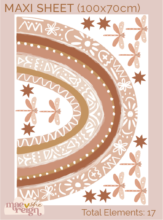 Terracotta Large Rainbow Wall Decals - Mae She Reign - Creative Studio
