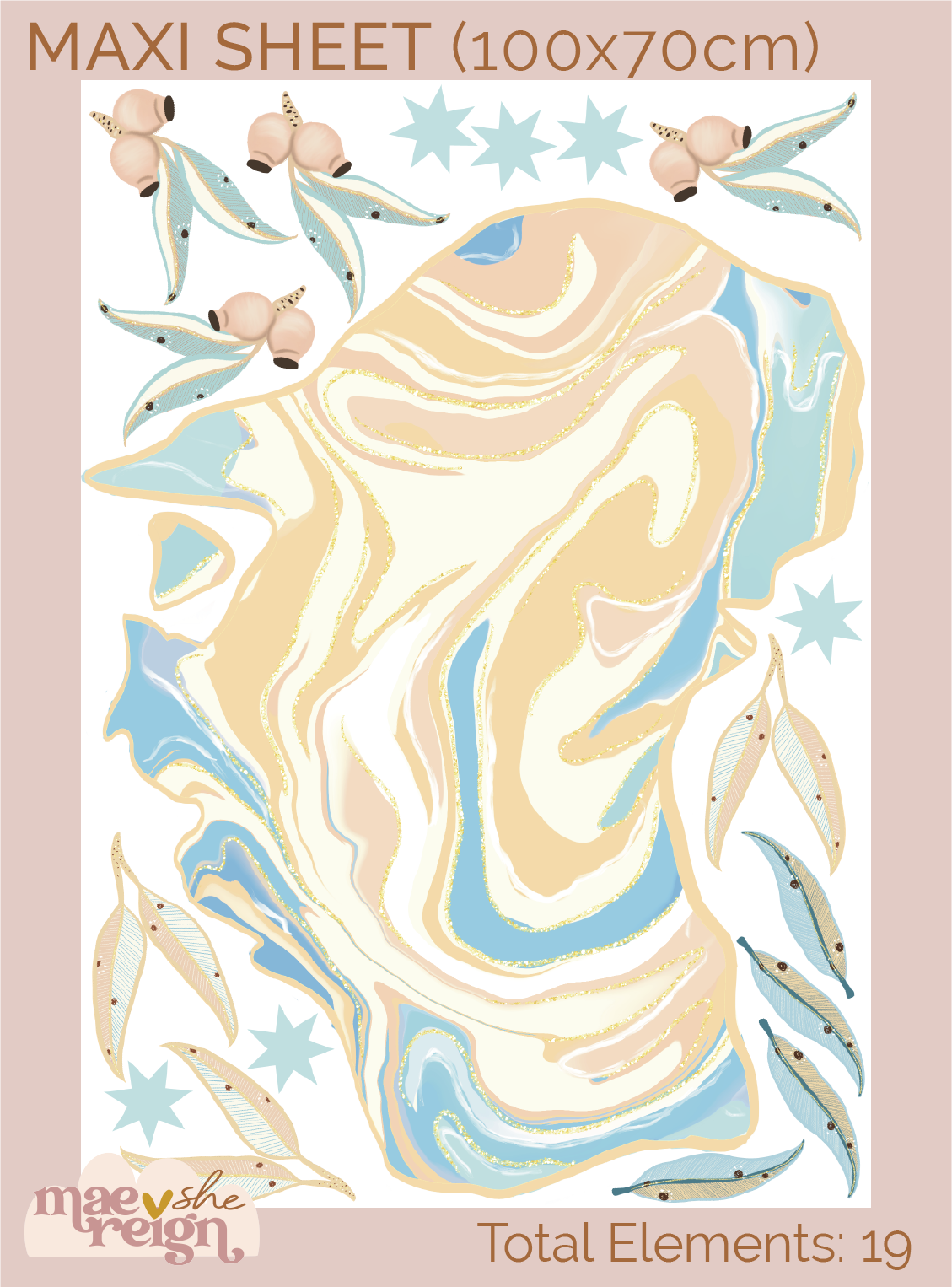 Marble Coastal Blue Australia Wall Decals - Mae She Reign - Creative Studio