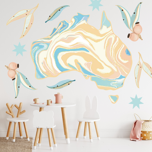Marble Coastal Blue Australia Wall Decals - Mae She Reign - Creative Studio