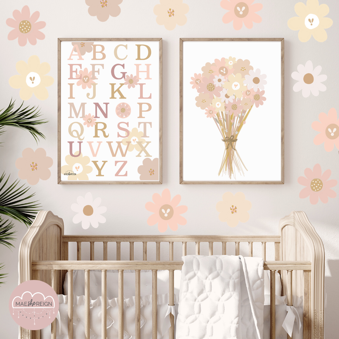Wildflower Alphabet Poster - Mae She Reign - Creative Studio