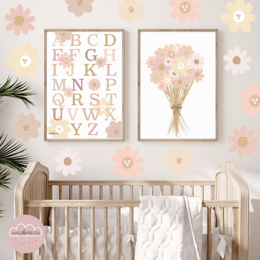 Wildflower Alphabet Poster - Mae She Reign - Creative Studio