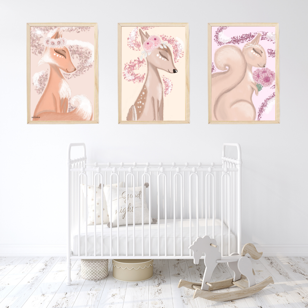 Penny the Fawn with Yellow Background - Mae She Reign - Creative Studio