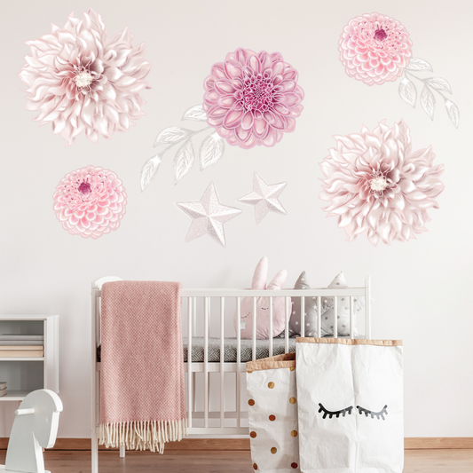 Dahlia Flowers Accessory Pack Wall Decals - Mae She Reign - Creative Studio