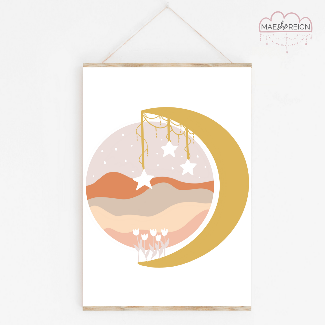 Mustard Wildflower Moon Landscape - Mae She Reign - Creative Studio