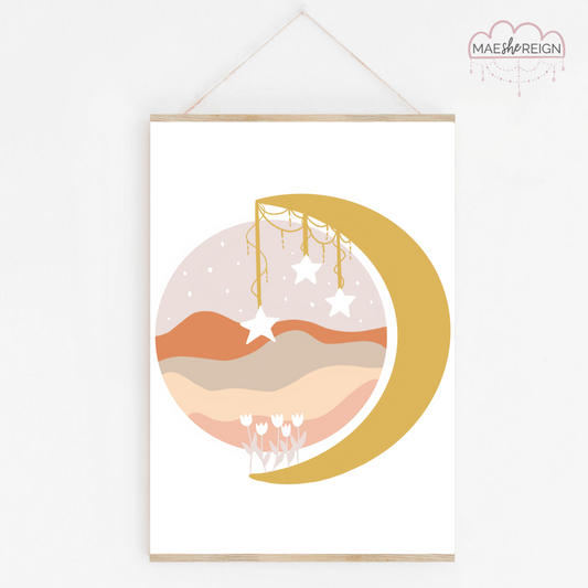 Mustard Wildflower Moon Landscape - Mae She Reign - Creative Studio
