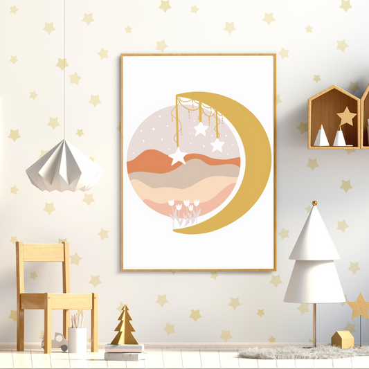Mustard Wildflower Moon Landscape - Mae She Reign - Creative Studio