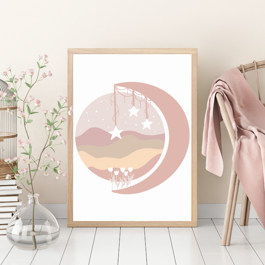 Blush Wildflower Moon Landscape - Mae She Reign - Creative Studio