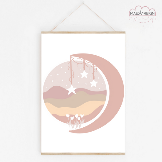 Blush Wildflower Moon Landscape - Mae She Reign - Creative Studio