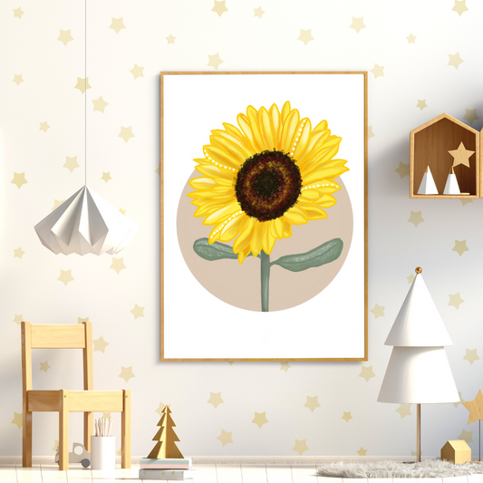 Sunflower in Beige Circle - Mae She Reign - Creative Studio