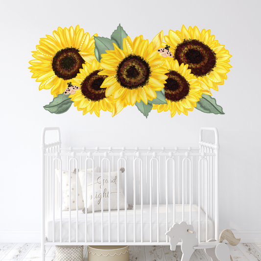 Vibe Sunflower Mural Wall Decal - Mae She Reign - Creative Studio