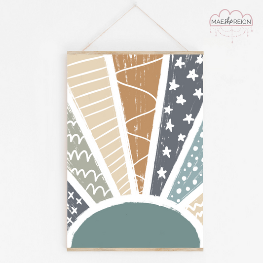 Blue Scandi Ray of Sunshine - Mae She Reign - Creative Studio