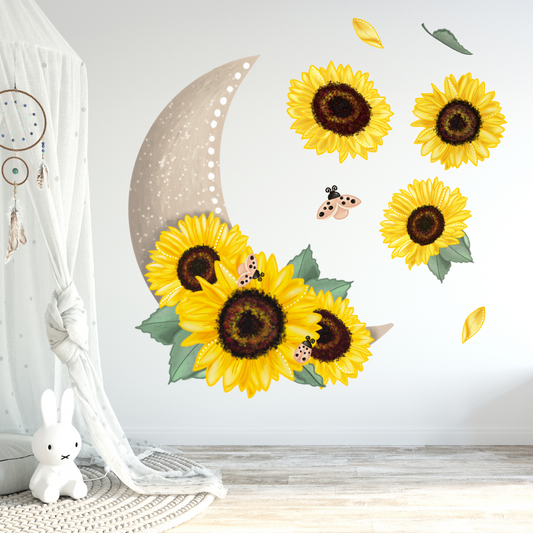 Vibe Sunflower Moon Wall Decals - Mae She Reign - Creative Studio