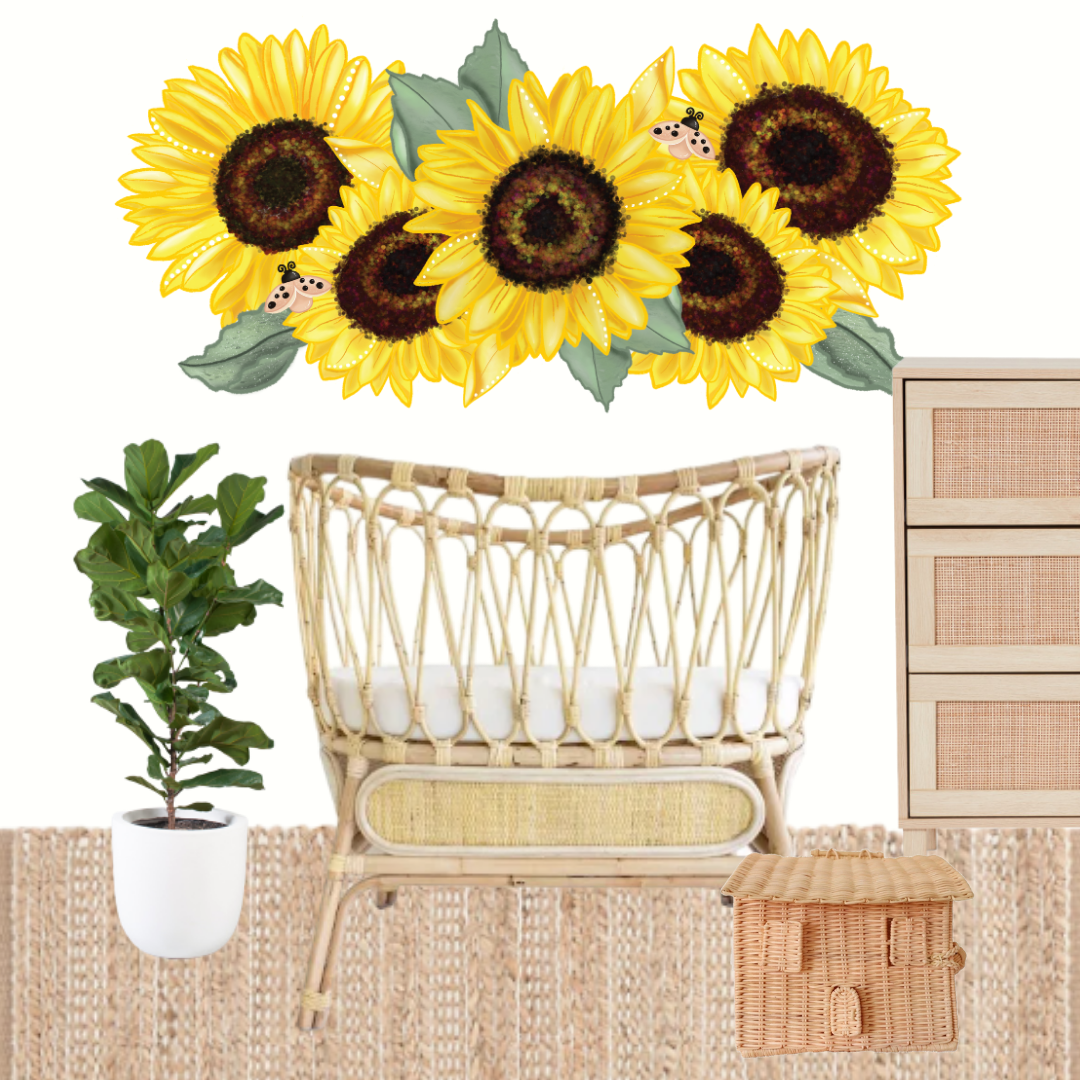 Vibe Sunflower Mural Wall Decal - Mae She Reign - Creative Studio
