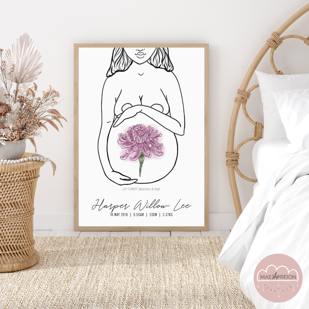 'Mother of Life' - Birth Flower Poster - Mae She Reign - Creative Studio