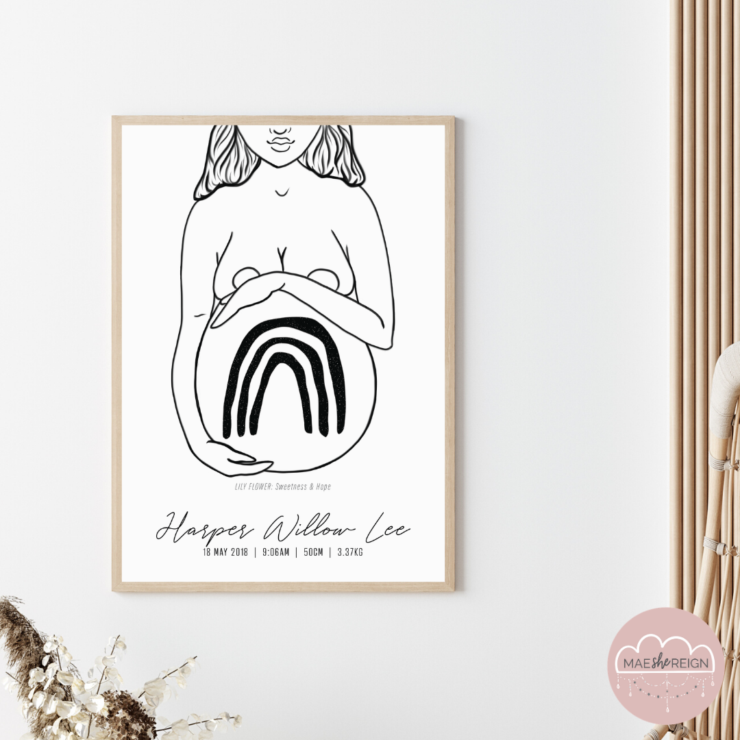 'Mother of Life' - Dual Sibling Birth Posters - Mae She Reign - Creative Studio
