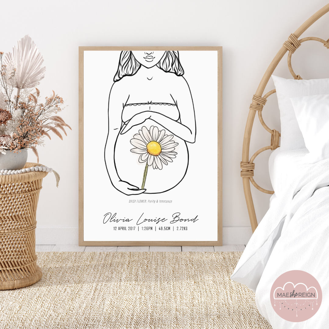 'Mother of Life' - Birth Flower Poster (Modest) - Mae She Reign - Creative Studio