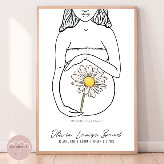 'Mother of Life' - Birth Flower Poster (Modest) - Mae She Reign - Creative Studio