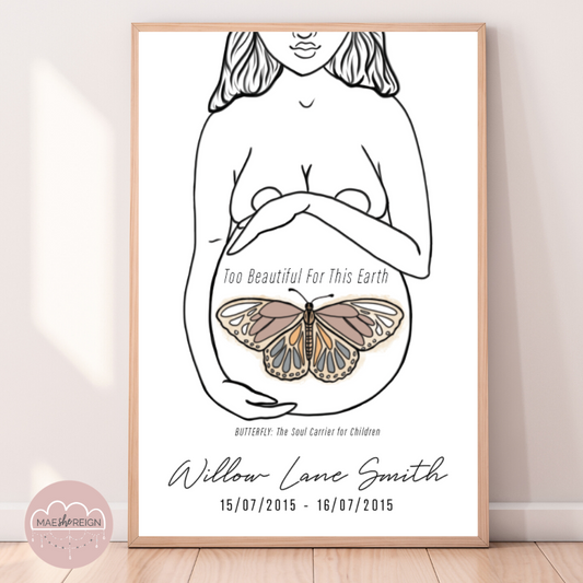 'Mother of Life' - Butterfly Soul Infant Loss Poster - Mae She Reign - Creative Studio