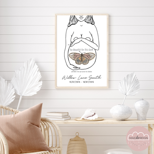 'Mother of Life' - Butterfly Soul Infant Loss Poster - Mae She Reign - Creative Studio