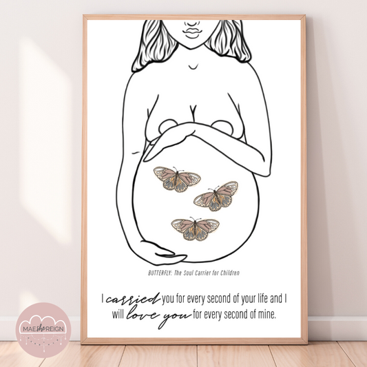 'Mother of Life' - Butterfly Soul Miscarriage Poster - Mae She Reign - Creative Studio