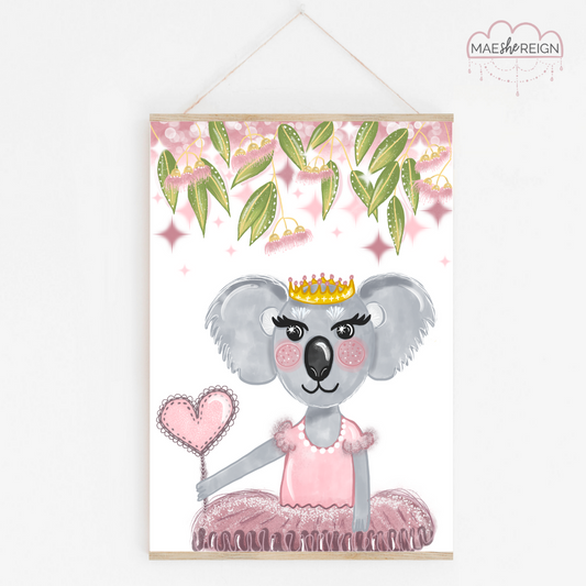 Lulu the Koala with Gumleaf Background - Mae She Reign - Creative Studio