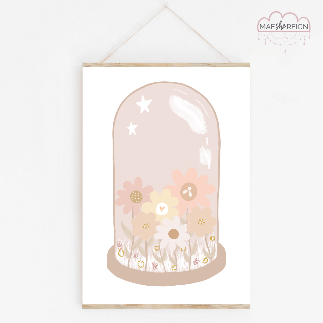 Blush Wildflower Glass Dome - Mae She Reign - Creative Studio