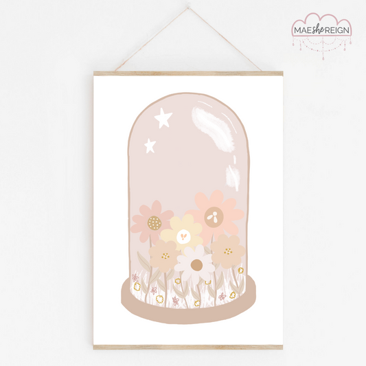 Blush Wildflower Glass Dome - Mae She Reign - Creative Studio