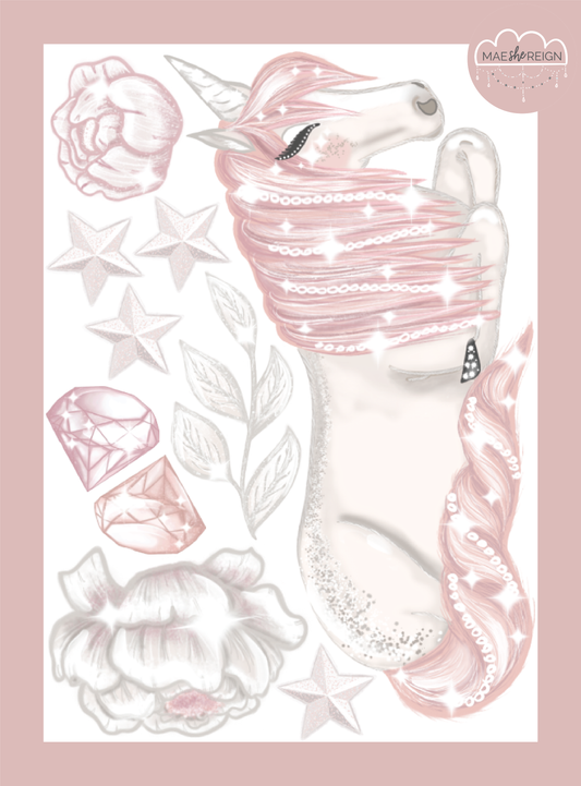 Celeste the Unicorn Lying Down Wall Decals - Mae She Reign - Creative Studio